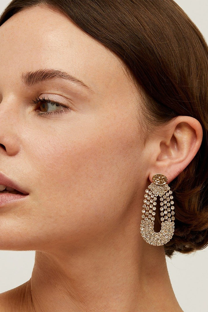 Gas Bijoux Trevise Strass Earrings Gold - Olivia Grace Fashion