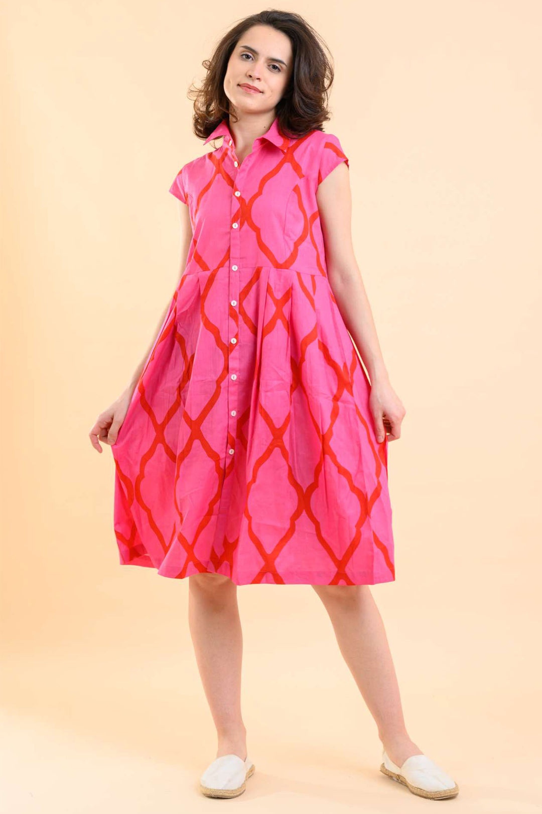 Handprint Dream Apparel Arlington Dress Odyssey Pink AN1004B - Olivia Grace Fashion