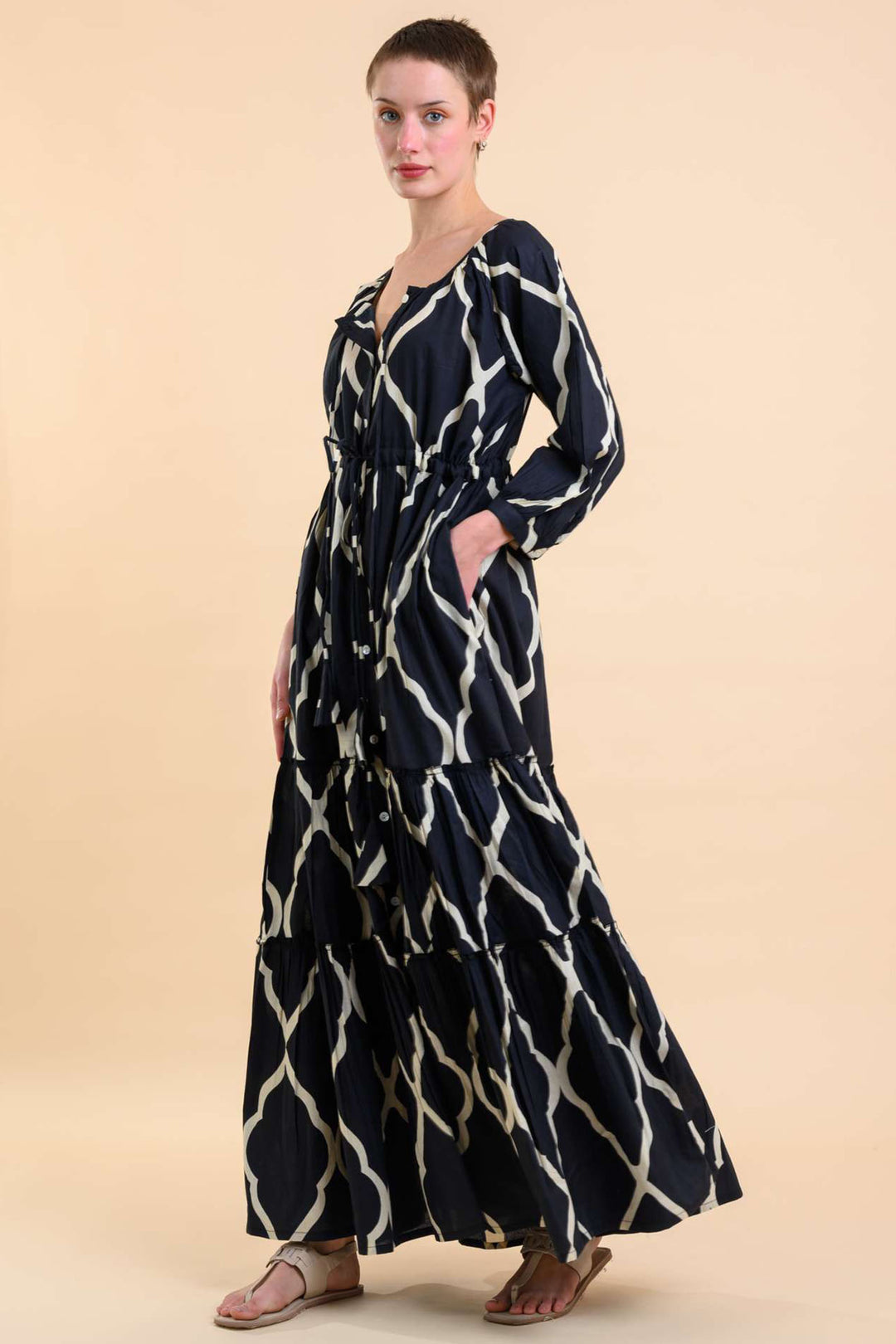 Handprint Dream Apparel Enerson Dress Odyssey Black - Olivia Grace Fashion