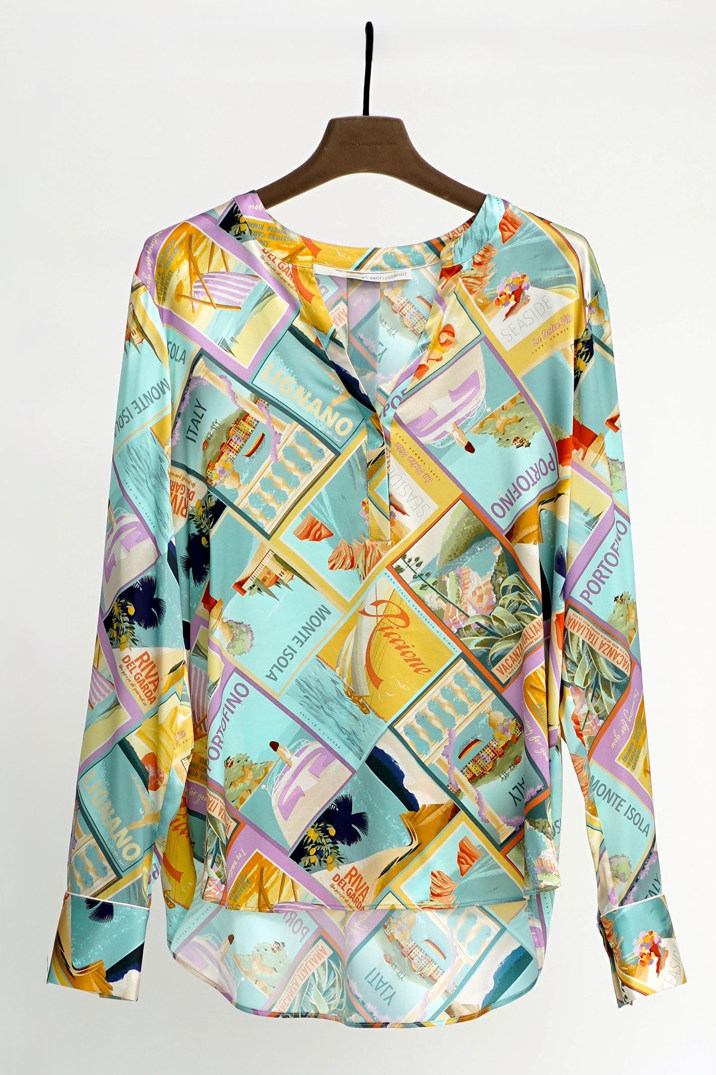 Herzen’s Angelegenheit Silk Blouse In Pink With Feather Print 25241-6086-241014 main image 1