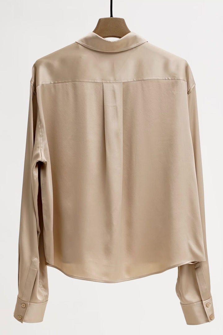 Herzen's Angelegenheit 25254-6010 Taupe Sand Washed Silk Blouse