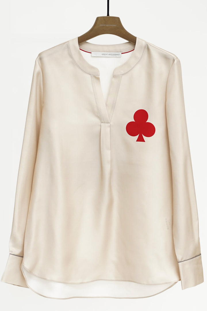 Herzen's Angelegenheit 25254-6075 Cream Cherry Driftwood Silk Blouse