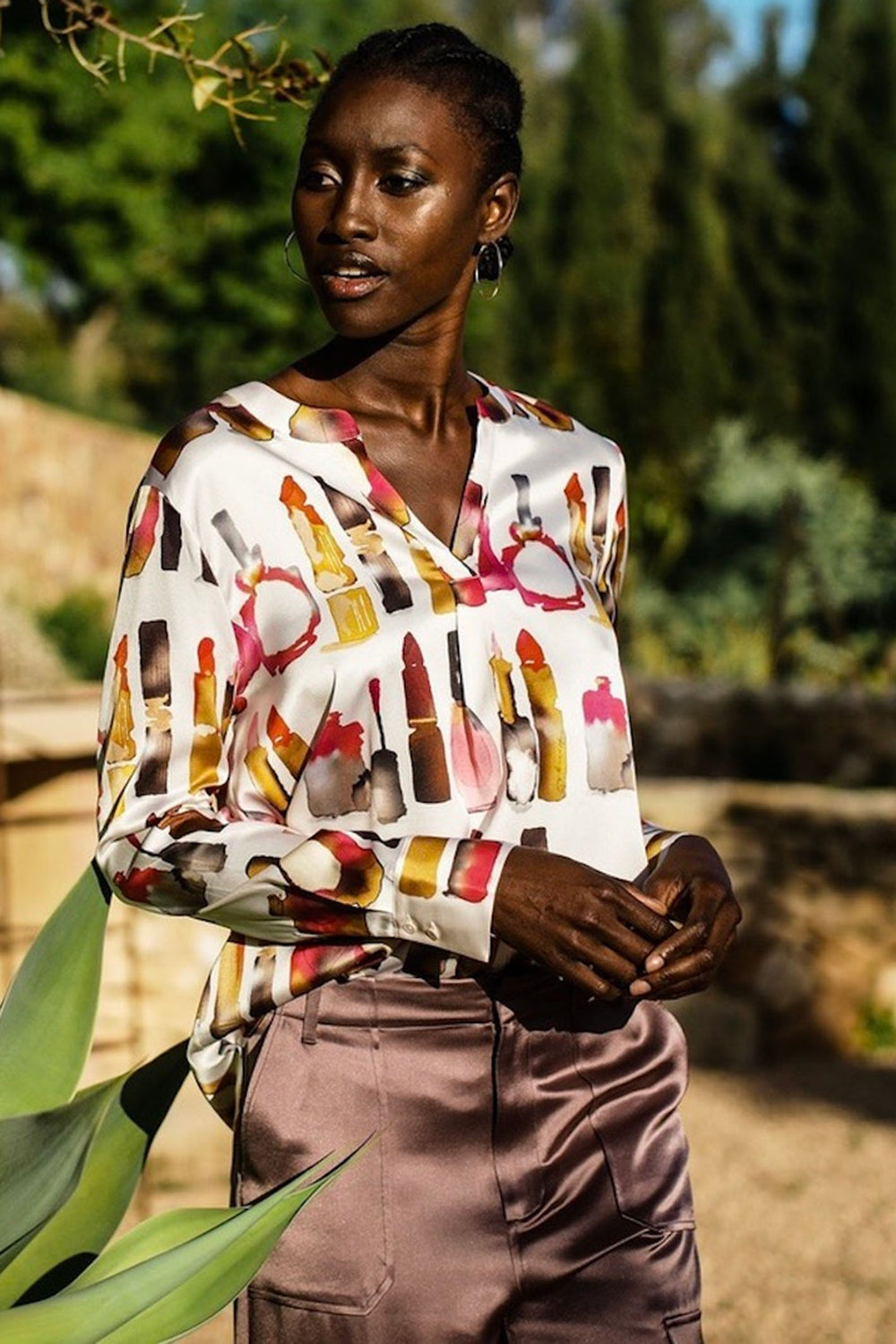 Herzen's Angelegenheit 6171-25234 234051 Tulip Multicolour Silk Blouse - Olivia Grace Fashion