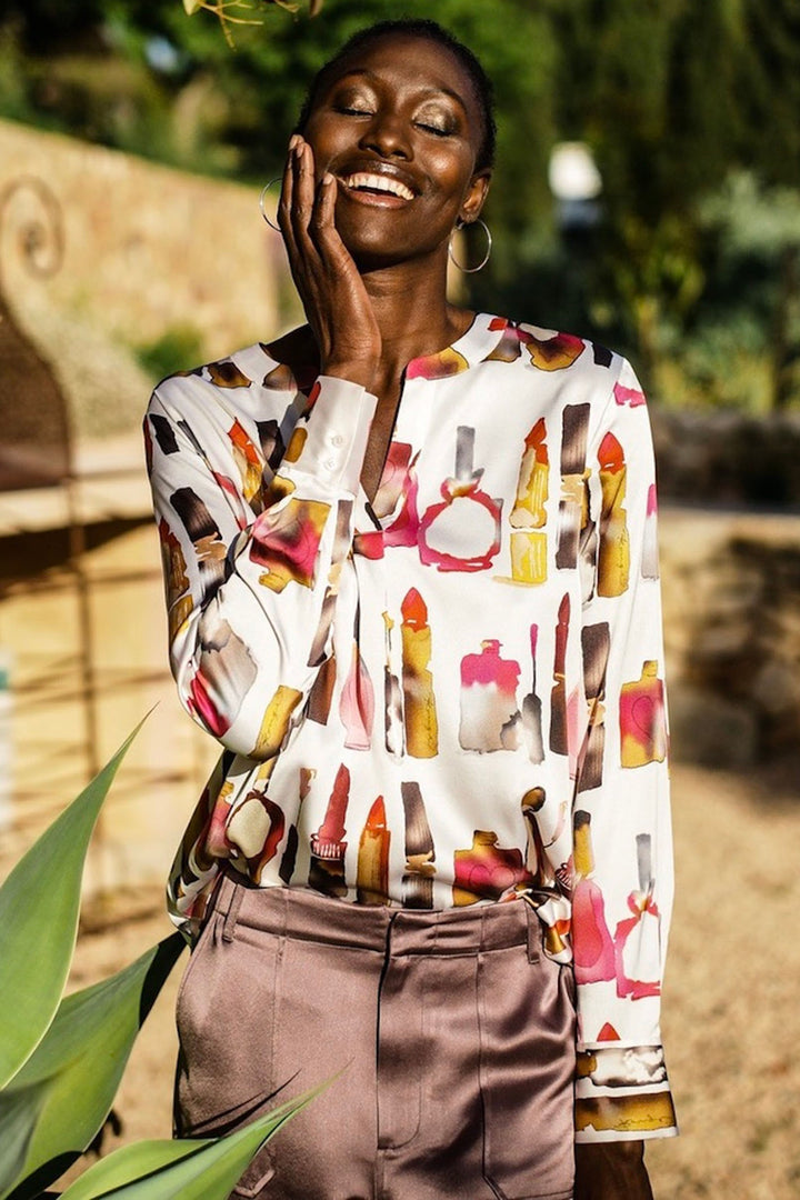 Herzen's Angelegenheit 6171-25234 234051 Tulip Multicolour Silk Blouse - Olivia Grace Fashion