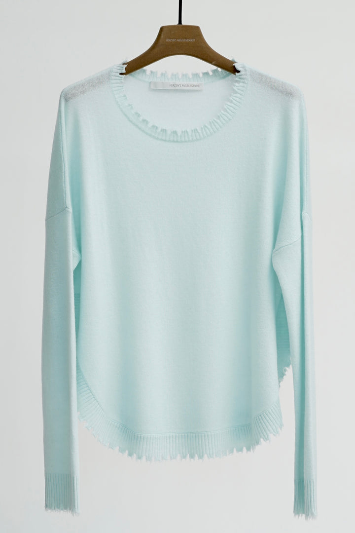Herzen's Angelegenheit Cashmere Mix Salt Air Blue Jumper 25252-1202 - Olivia Grace Fashion