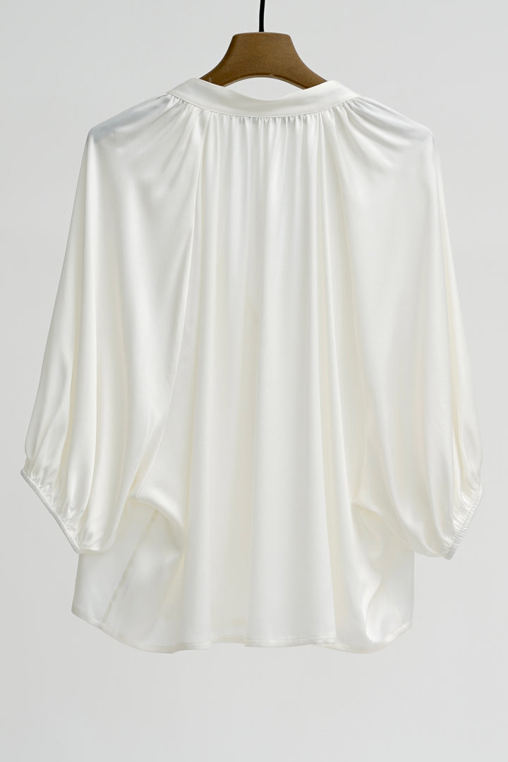Herzen's Angelegenheit Superwhite Silk V-Neck Blouse 25252-6016 100