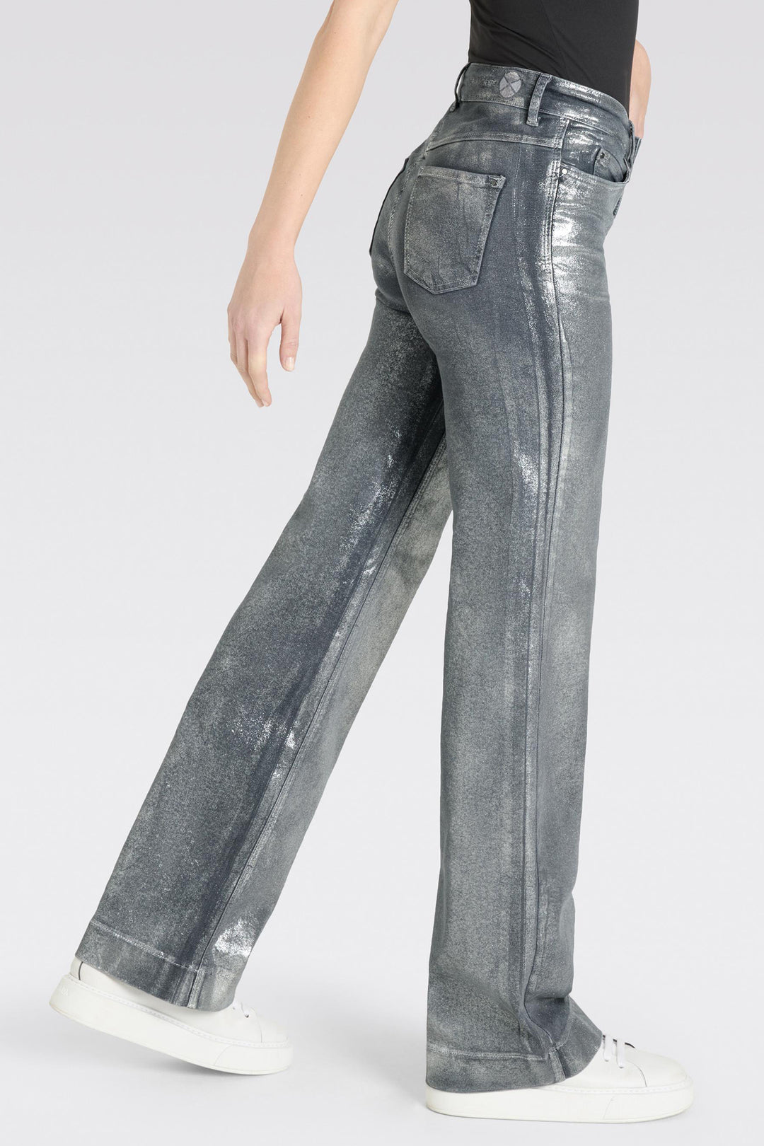 Mac 5439-90-0358 Dream Wide Authentic Silver Coated Mega Flex Jeans D033 - Olivia Grace Fashion