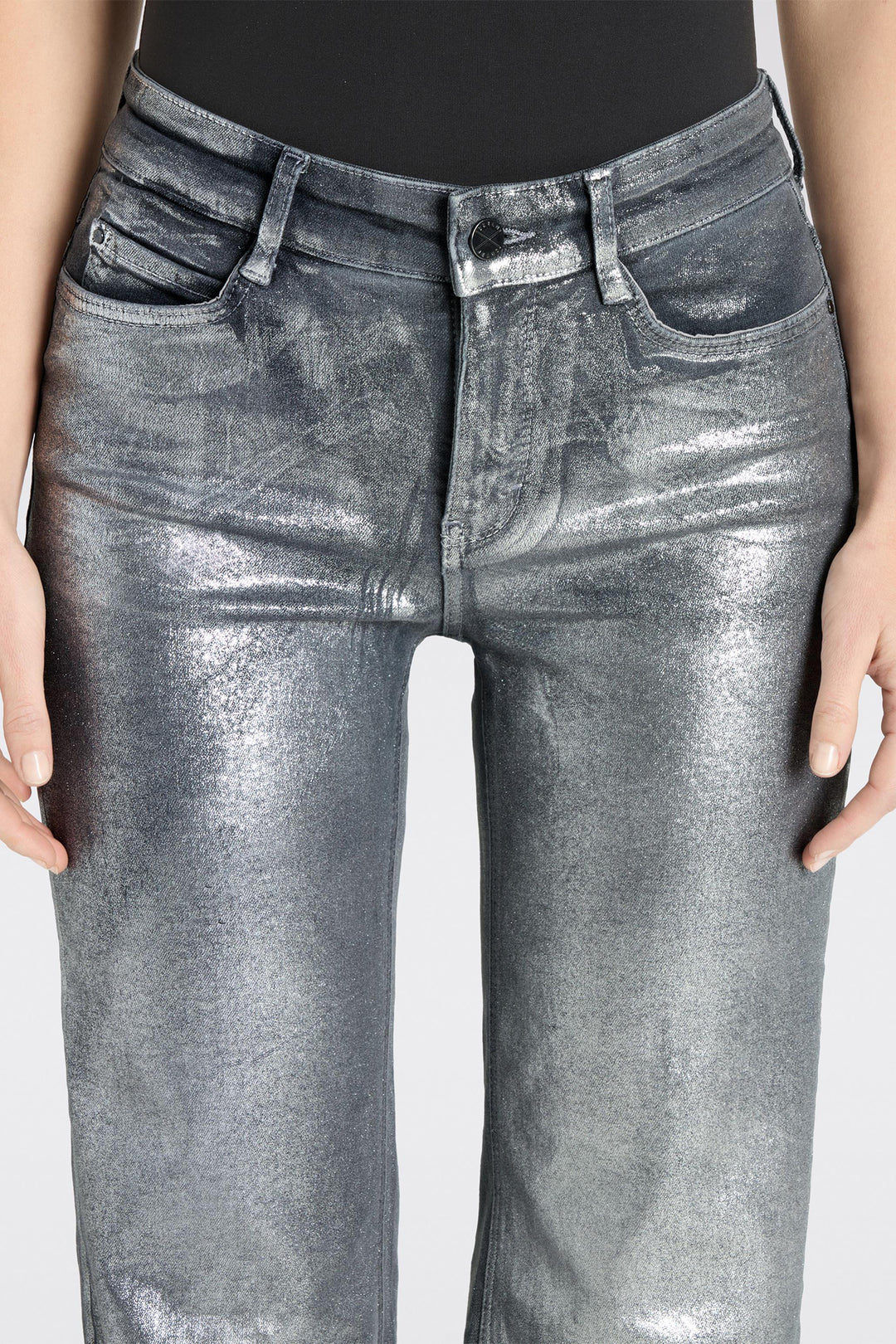 Mac 5439-90-0358 Dream Wide Authentic Silver Coated Mega Flex Jeans D033 - Olivia Grace Fashion