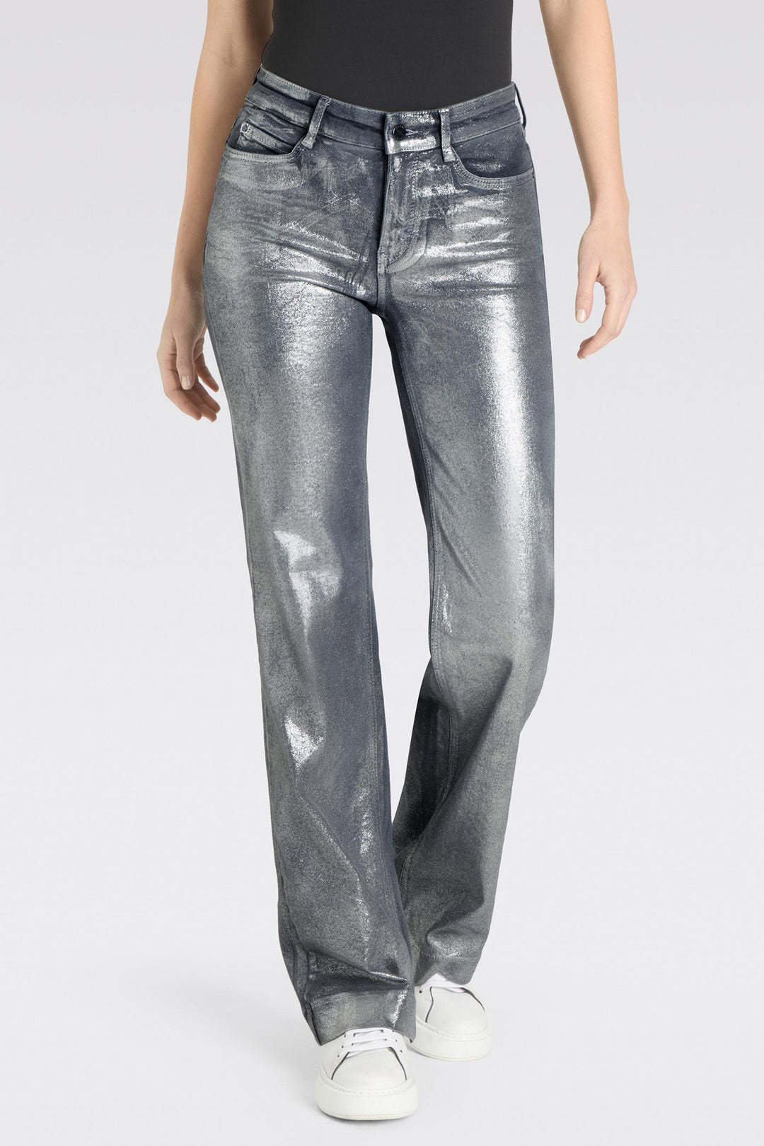 Mac 5439-90-0358 Dream Wide Authentic Silver Coated Mega Flex Jeans D033 - Olivia Grace Fashion