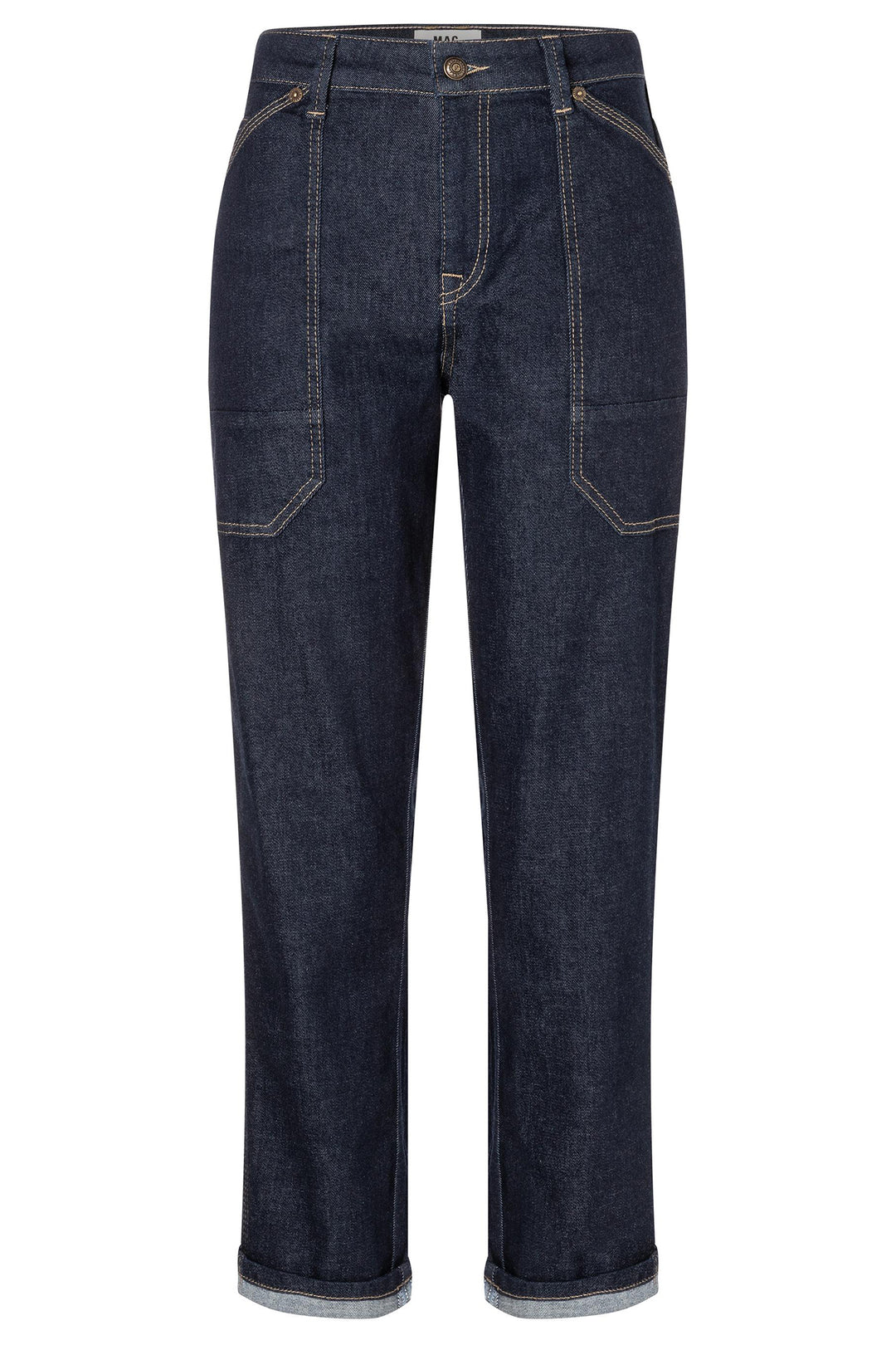 Dark blue jeans on a white background