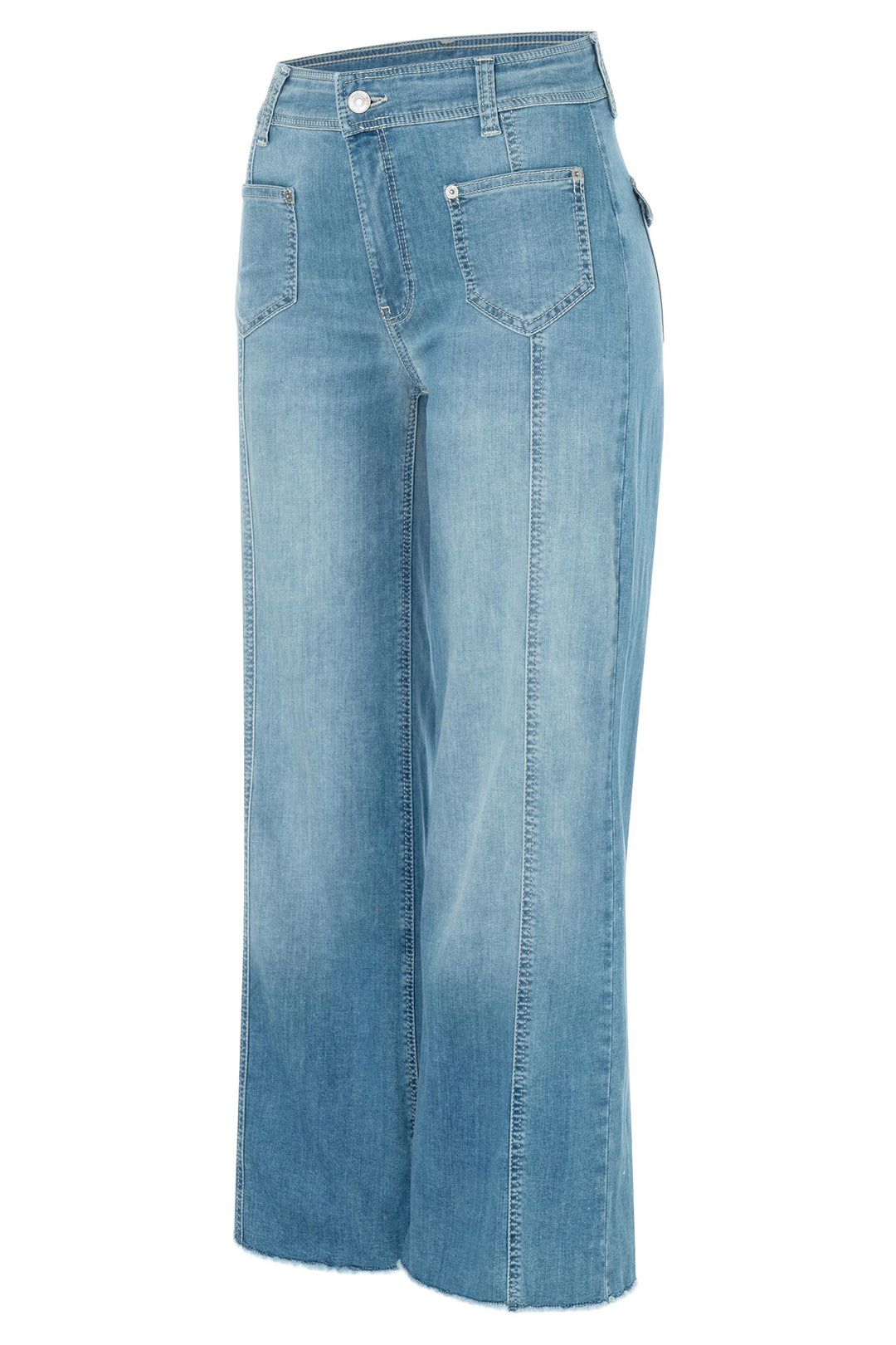 Light blue jeans on a white background