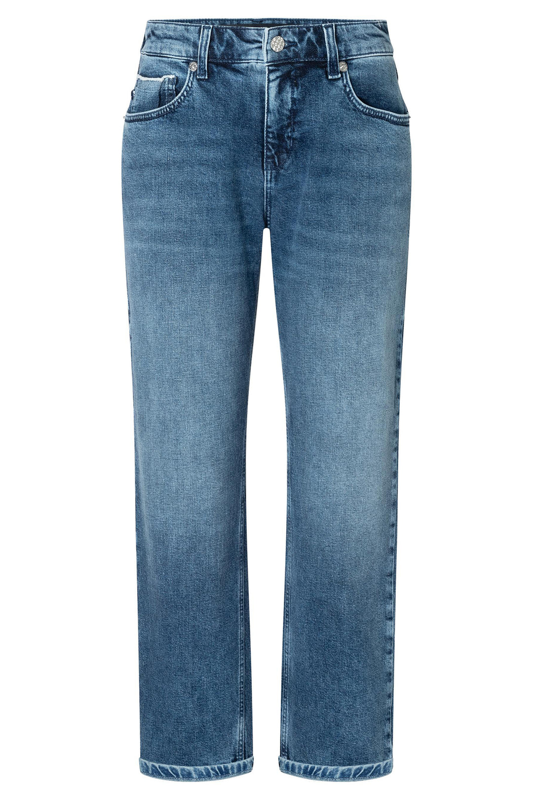 Blue jeans on a white background