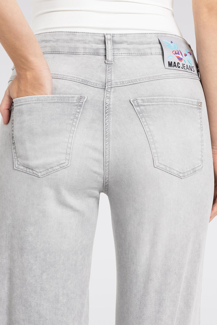 Mac Jeans Dream Wide Cropped Ash Grey Washed Denim 5438-90-0351 D322 - Olivia Grace Fashion