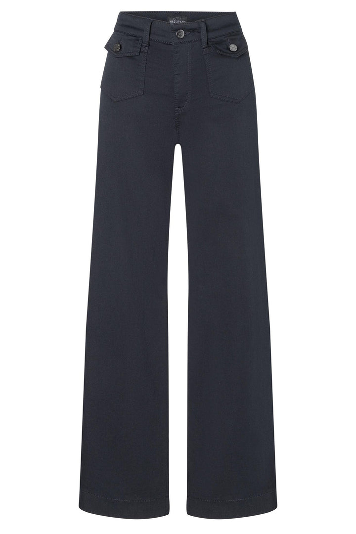 Mac Trousers Dream Wide Power Dark Blue Cotton 5442-00-0425 P198 - Olivia Grace Fashion