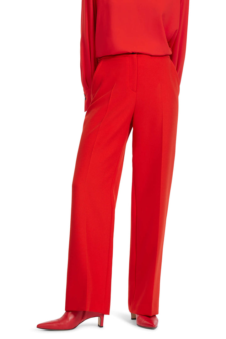 Marc Cain VC 81.52 W10 Red Wide Leg Trousers - Olivia Grace Fashion