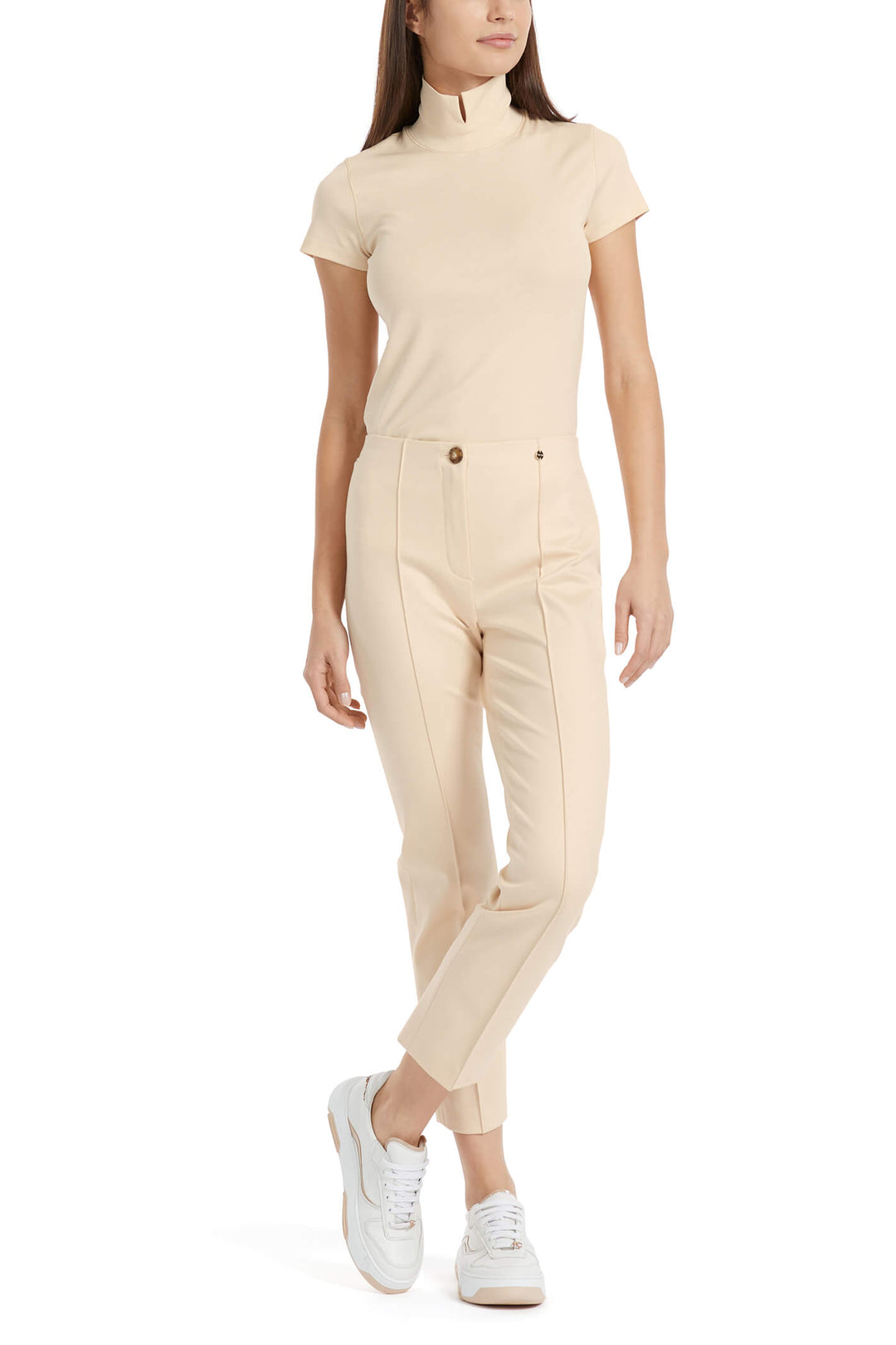 Marc Cain Additions VA 81.23 J24 Sydney 132 Dark Cream Slim Fit Trousers - Olivia Grace Fashion