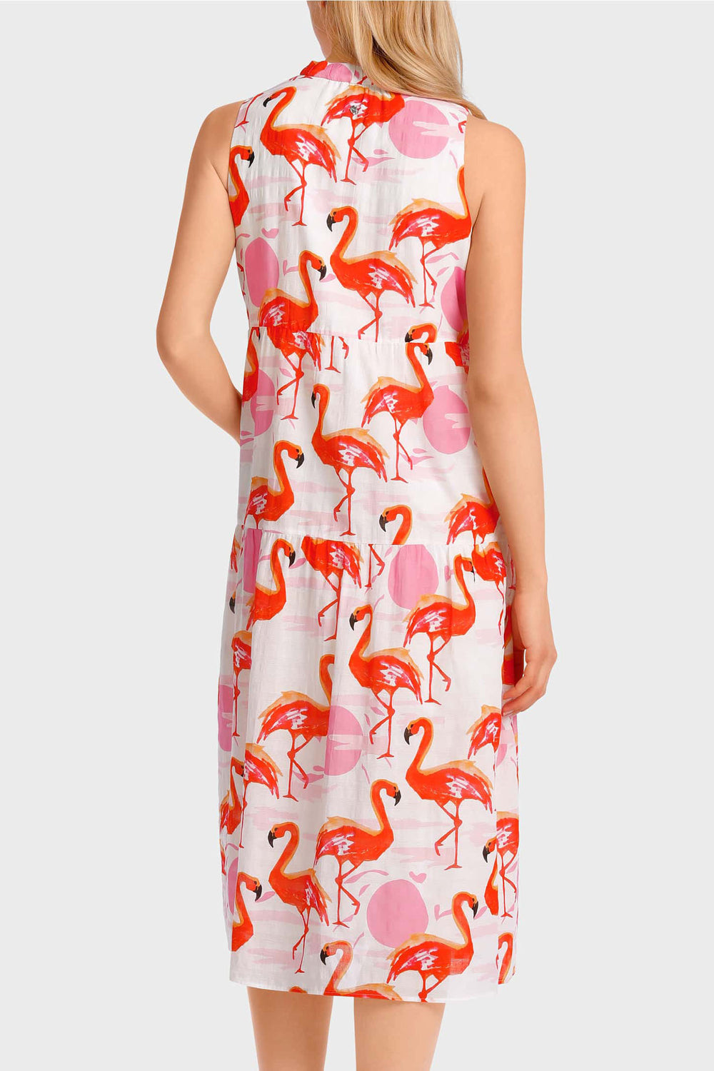 Marc Cain Additions WA 21.07 W19 252 Pink Flamingo Sleeveless Dress - Olivia Grace Fashion