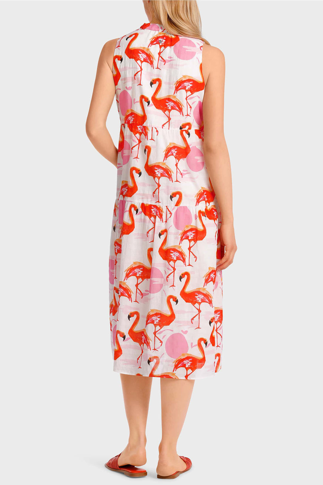 Marc Cain Additions WA 21.07 W19 252 Pink Flamingo Sleeveless Dress - Olivia Grace Fashion