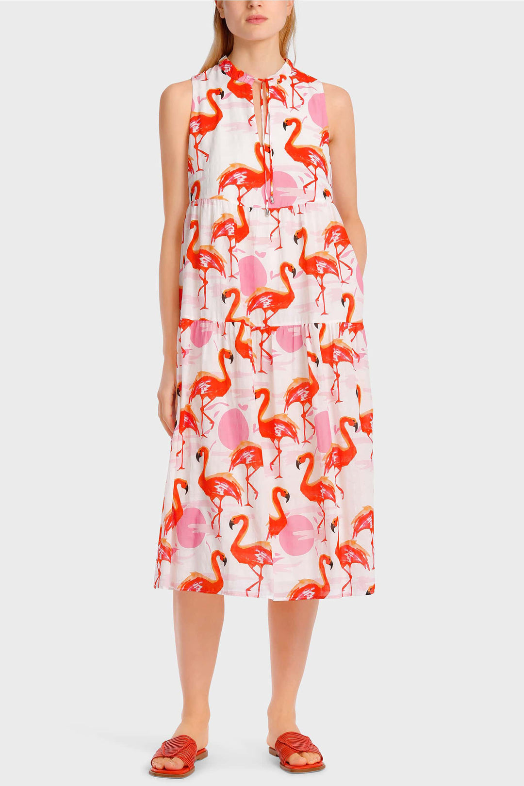 Marc Cain Additions WA 21.07 W19 252 Pink Flamingo Sleeveless Dress - Olivia Grace Fashion