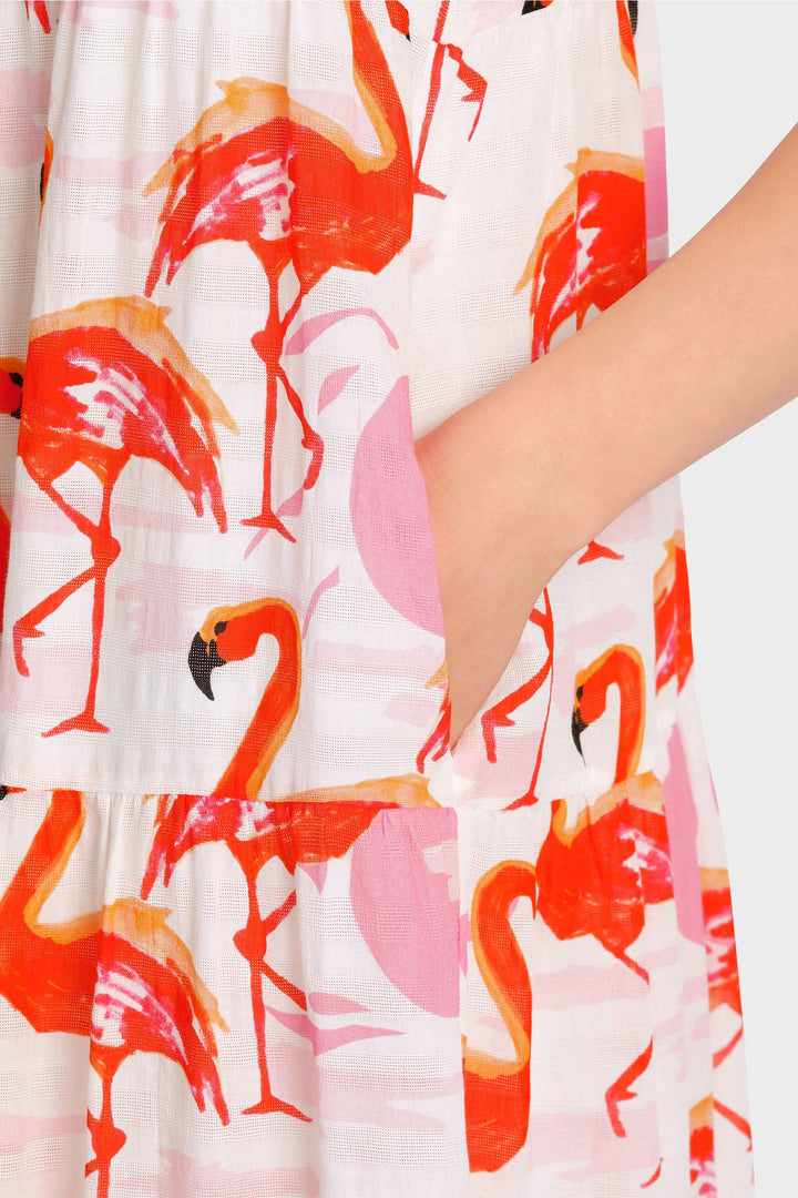 Marc Cain Additions WA 21.07 W19 252 Pink Flamingo Sleeveless Dress - Olivia Grace Fashion