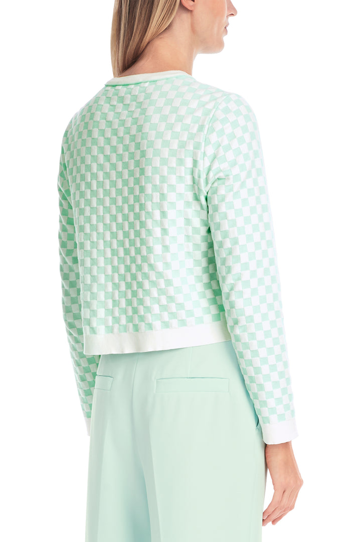 Marc Cain Cardigan YC 39.23 M34 504 Breath Green Checkered - Olivia Grace Fashion