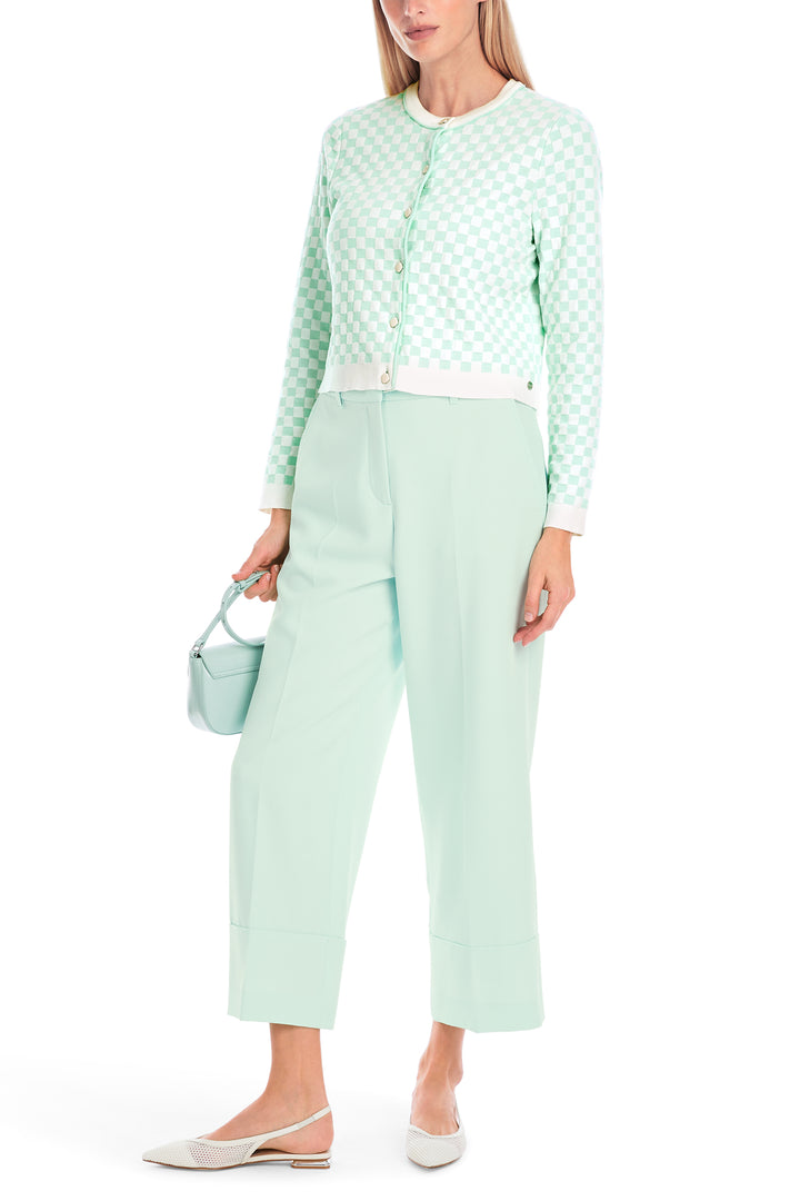 Marc Cain Cardigan YC 39.23 M34 504 Breath Green Checkered - Olivia Grace Fashion