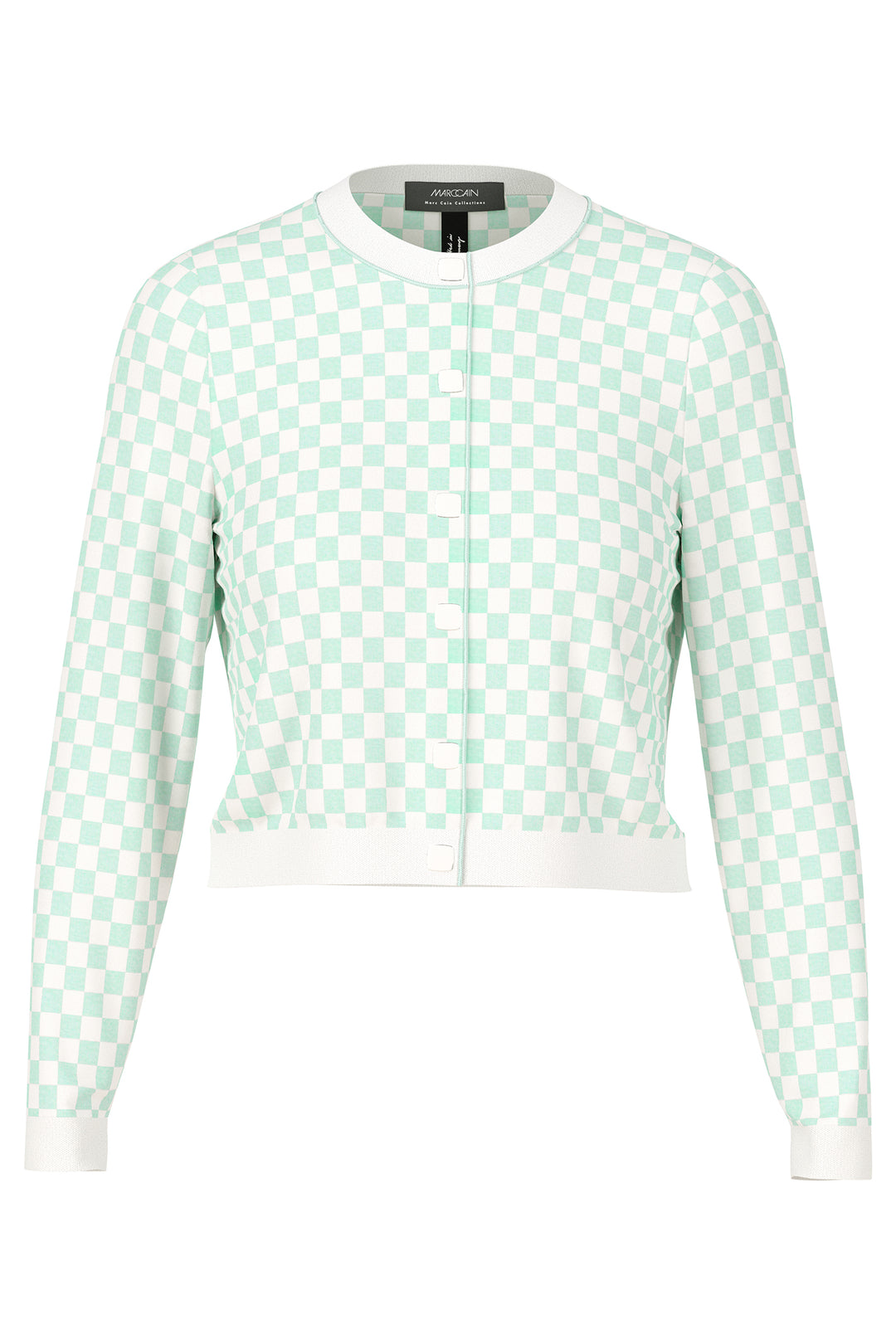Marc Cain Cardigan YC 39.23 M34 504 Breath Green Checkered - Olivia Grace Fashion