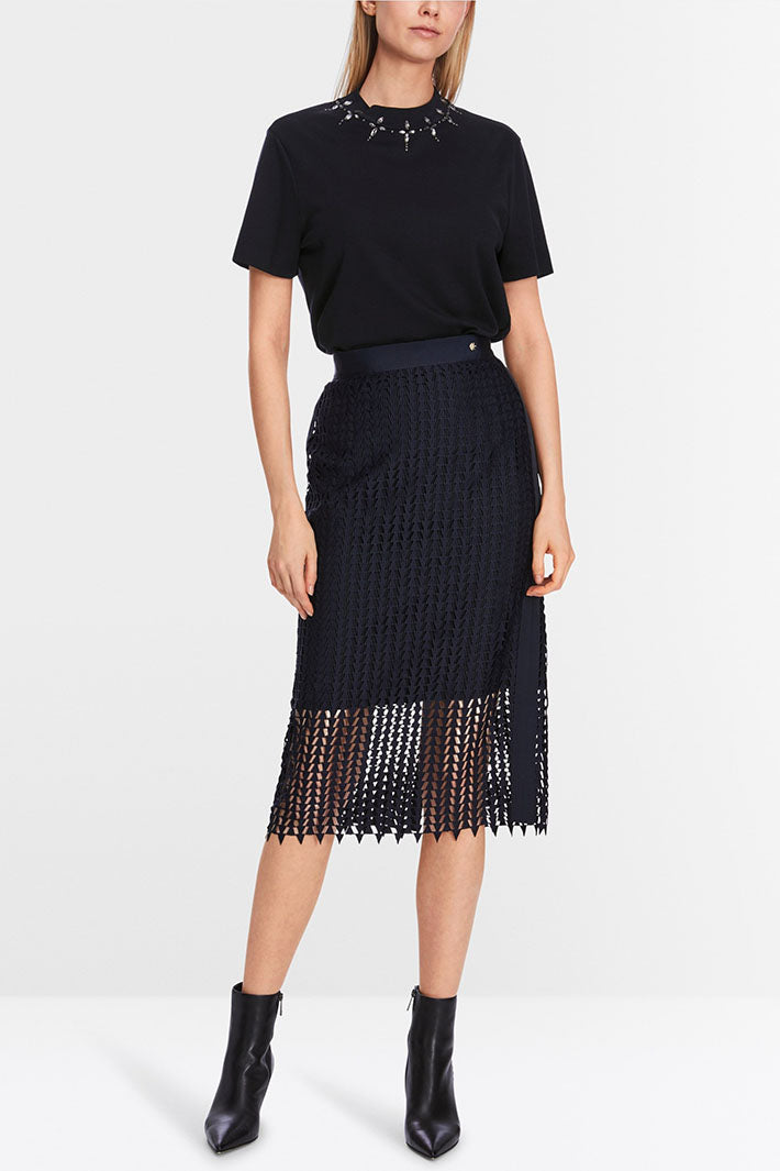 Marc Cain Collection T-Shirt Top Navy Midnight Blue XC 48.16 J13 395  - Olivia Grace Fashion