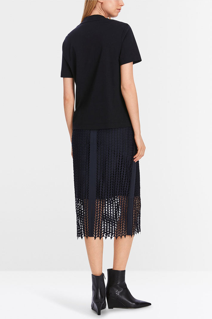 Marc Cain Collection T-Shirt Top Navy Midnight Blue XC 48.16 J13 395  - Olivia Grace Fashion