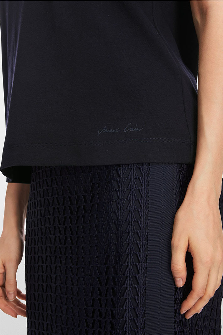 Marc Cain Collection T-Shirt Top Navy Midnight Blue XC 48.16 J13 395  - Olivia Grace Fashion