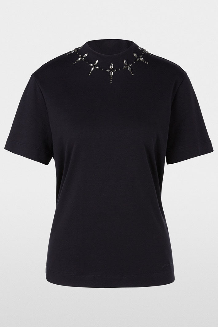 Marc Cain Collection T-Shirt Top Navy Midnight Blue XC 48.16 J13 395  - Olivia Grace Fashion