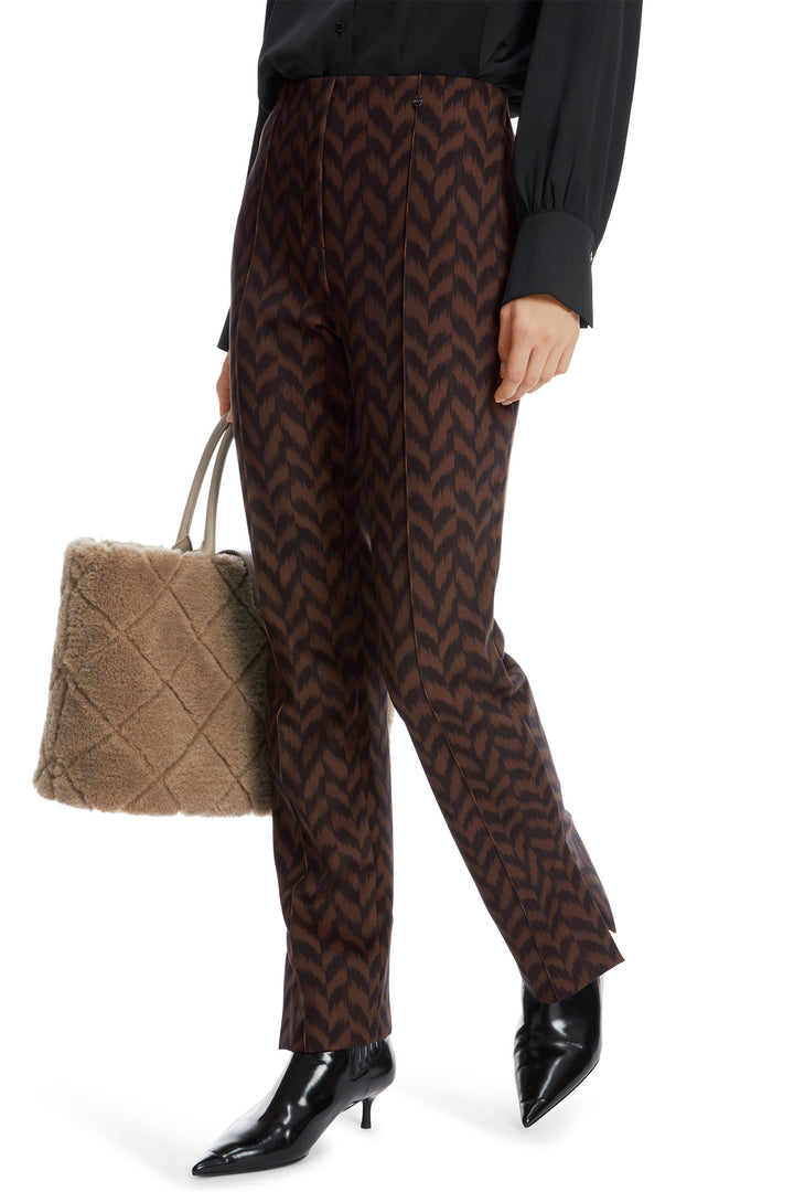 Marc Cain Collection Trousers Pull-On Brown Deep Wood XC 81.50 J43 691 - Olivia Grace Fashion