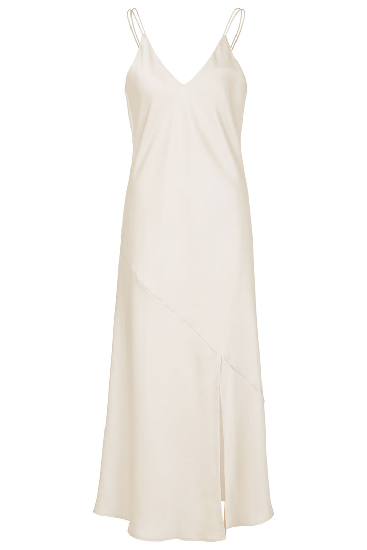 Marc Cain Collection WC 21.21 W15 182 Beige Smoke Spaghetti Strap Dress - Olivia Grace Fashion