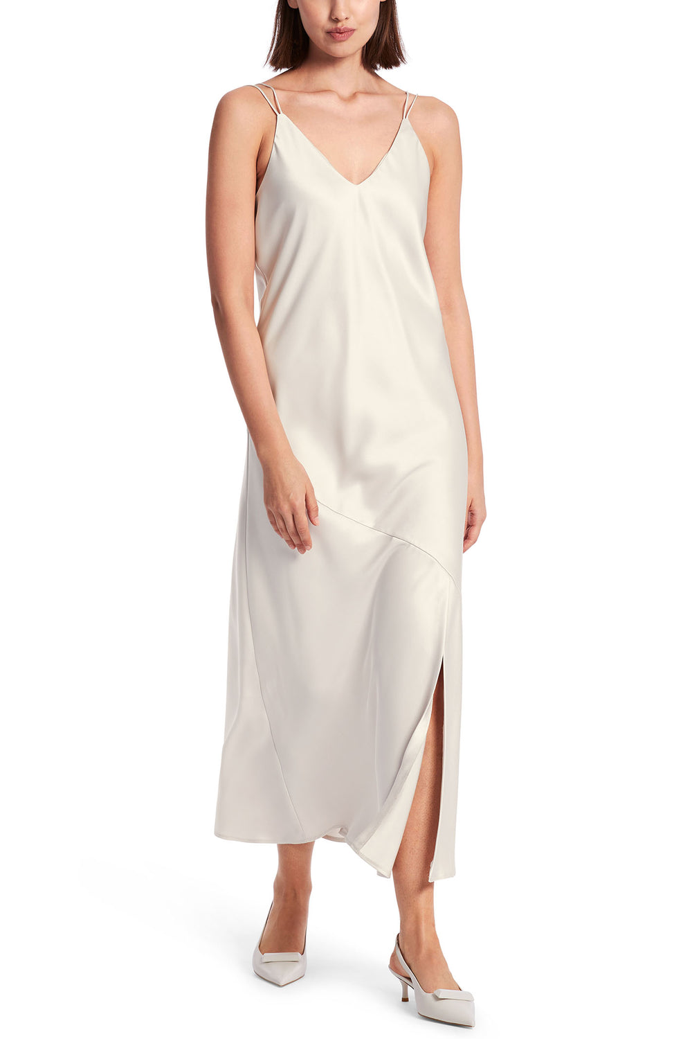 Marc Cain Collection WC 21.21 W15 182 Beige Smoke Spaghetti Strap Dress - Olivia Grace Fashion