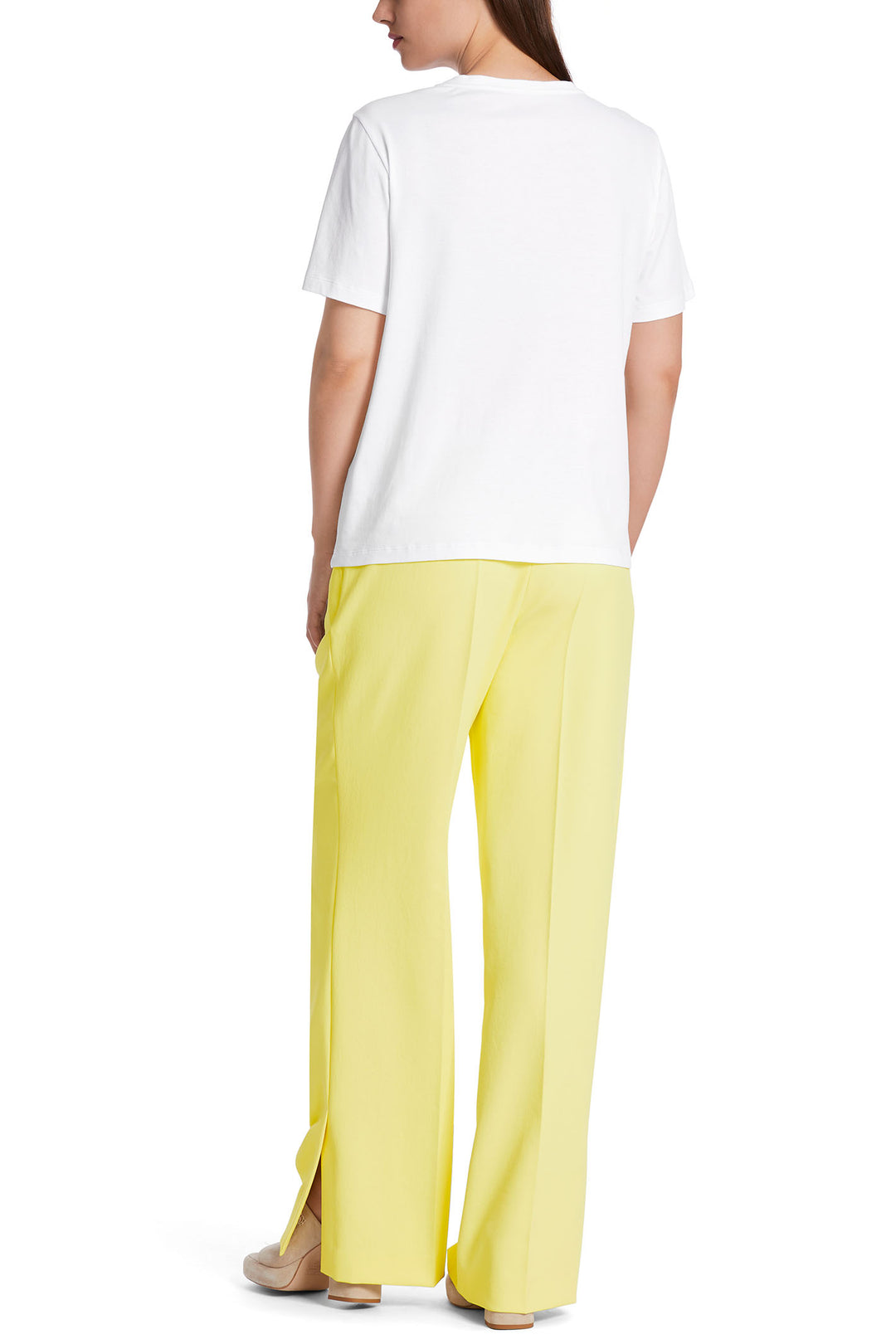 Marc Cain Collection WC 48.11 J40 White Lime Print T-Shirt - Olivia Grace Fashion