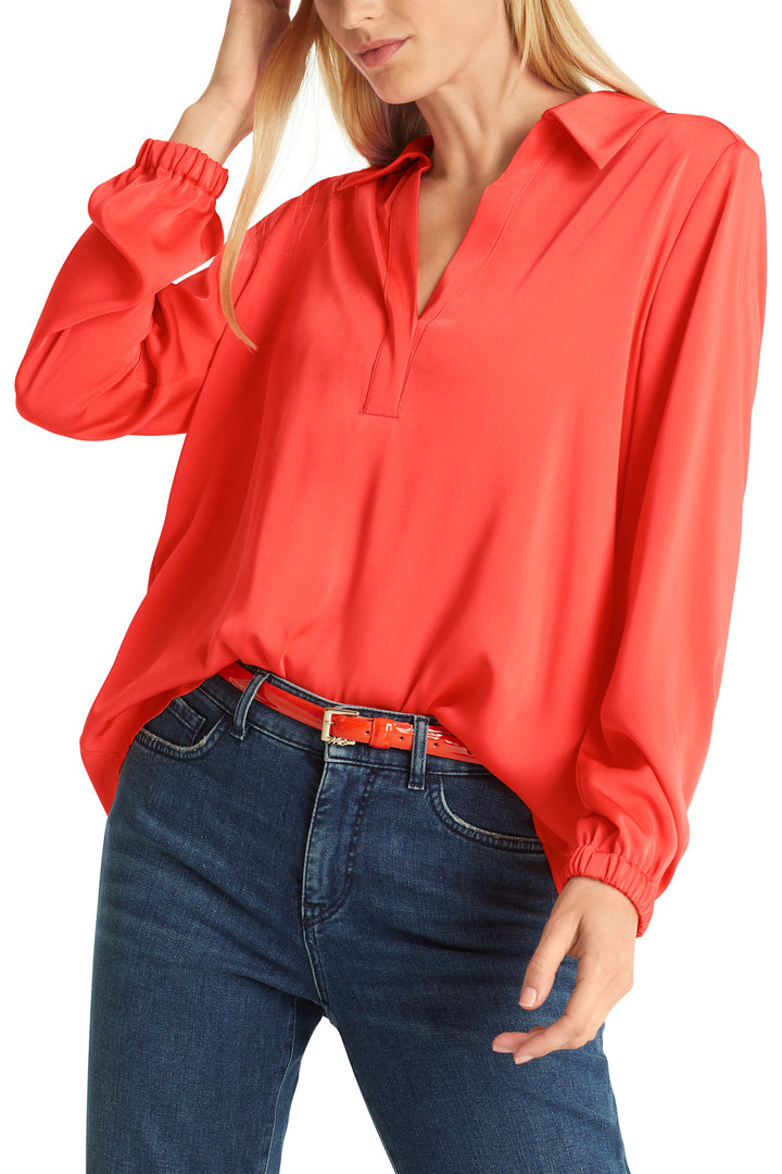 Marc Cain Collection WC 51.09 W08 223 Bright Tomato Red Blouse - Olivia Grace Fashion