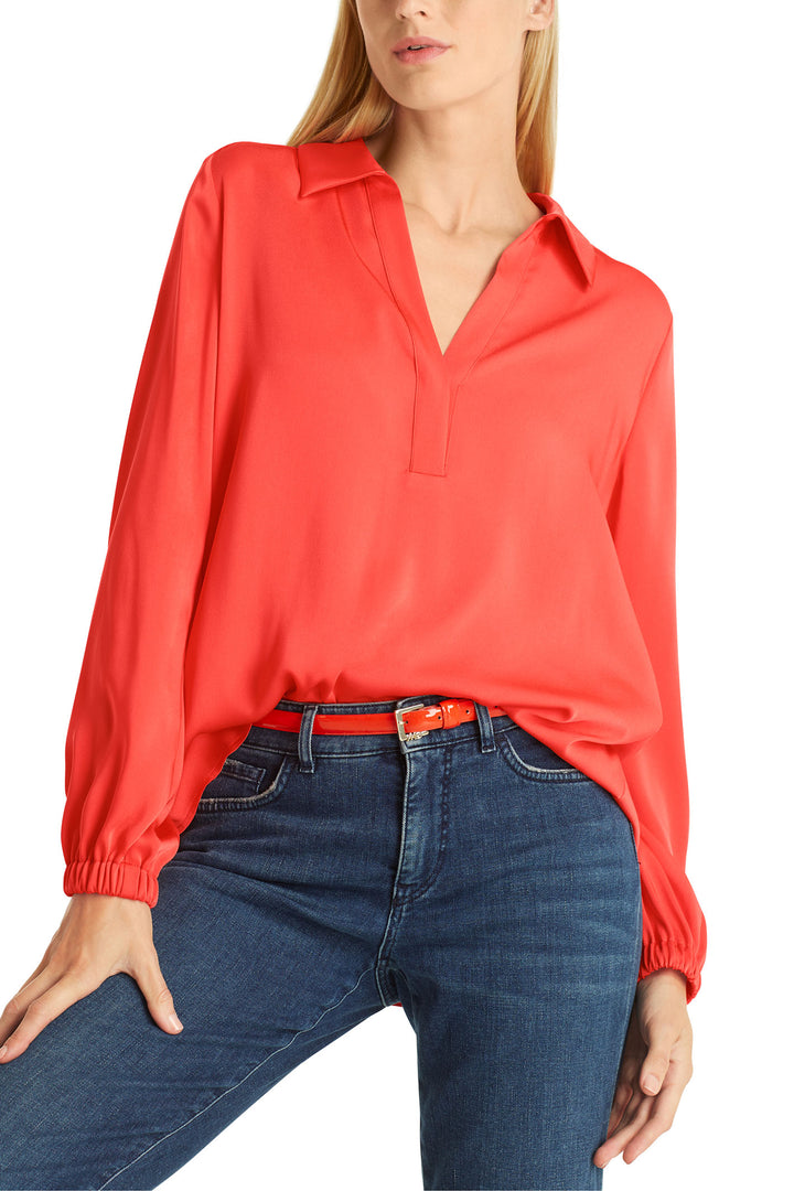 Marc Cain Collection WC 51.09 W08 223 Bright Tomato Red Blouse - Olivia Grace Fashion