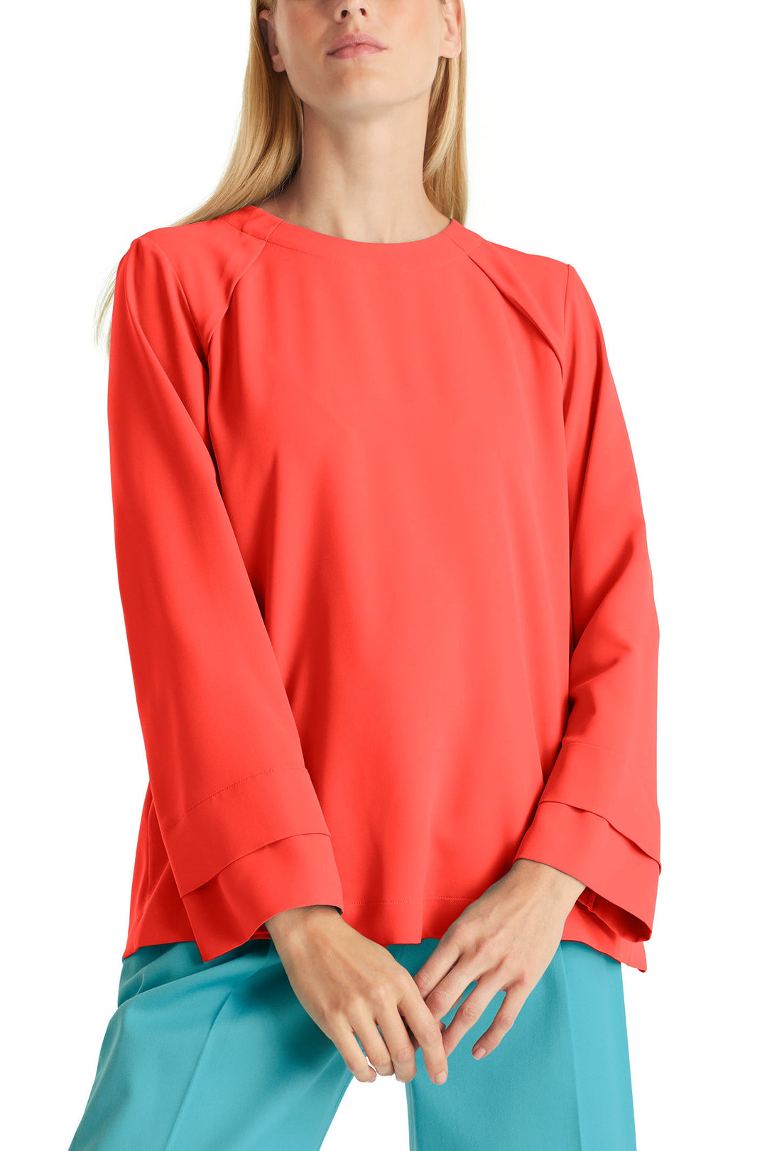 Marc Cain Collection WC 51.11 W55 223 Bright Tomato Red Blouse - Olivia Grace Fashion