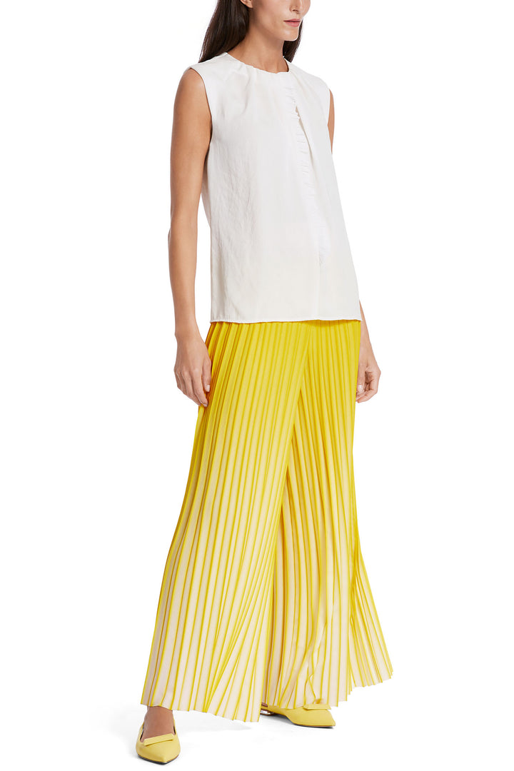 Marc Cain Collection WC 61.13 W39 110 Off White Pleat Front Top - Olivia Grace Fashion