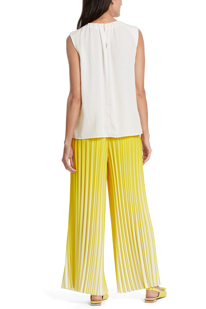 Marc Cain Collection WC 61.13 W39 110 Off White Pleat Front Top - Olivia Grace Fashion