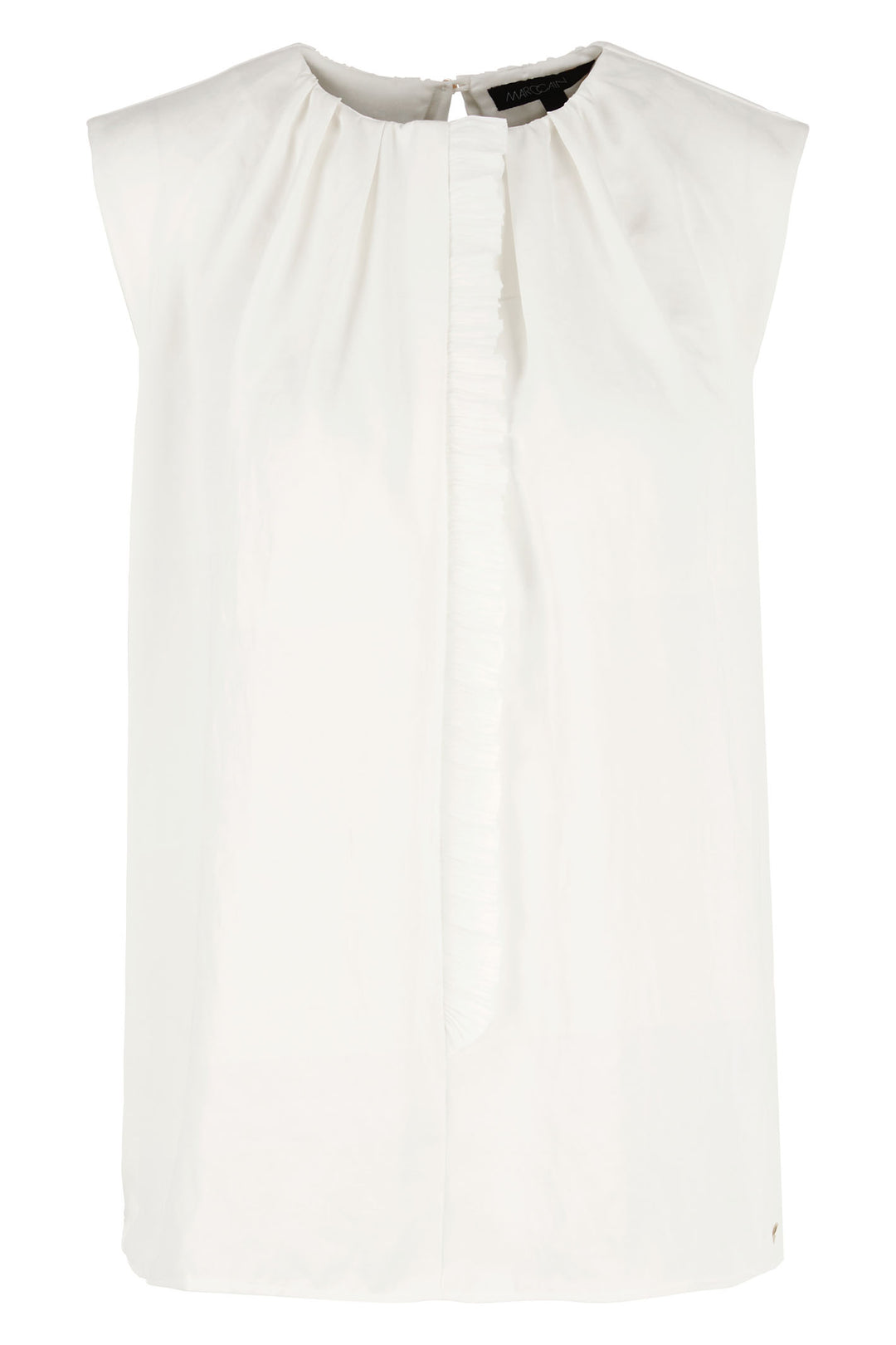 Marc Cain Collection WC 61.13 W39 110 Off White Pleat Front Top - Olivia Grace Fashion