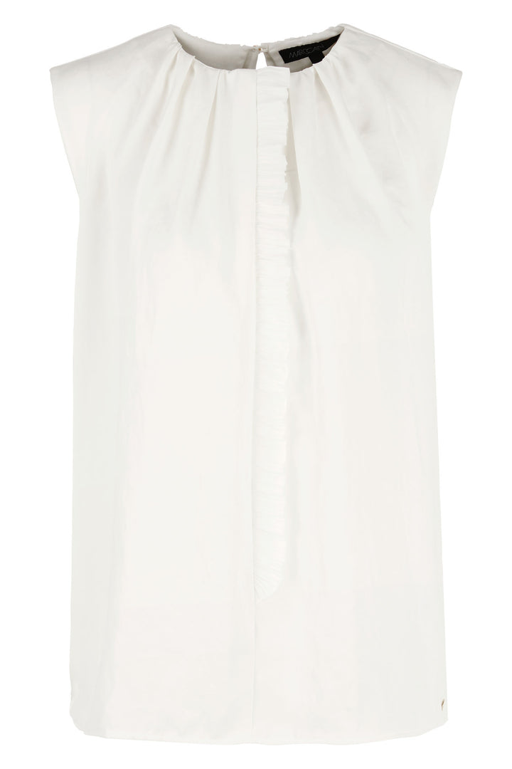 Marc Cain Collection WC 61.13 W39 110 Off White Pleat Front Top - Olivia Grace Fashion