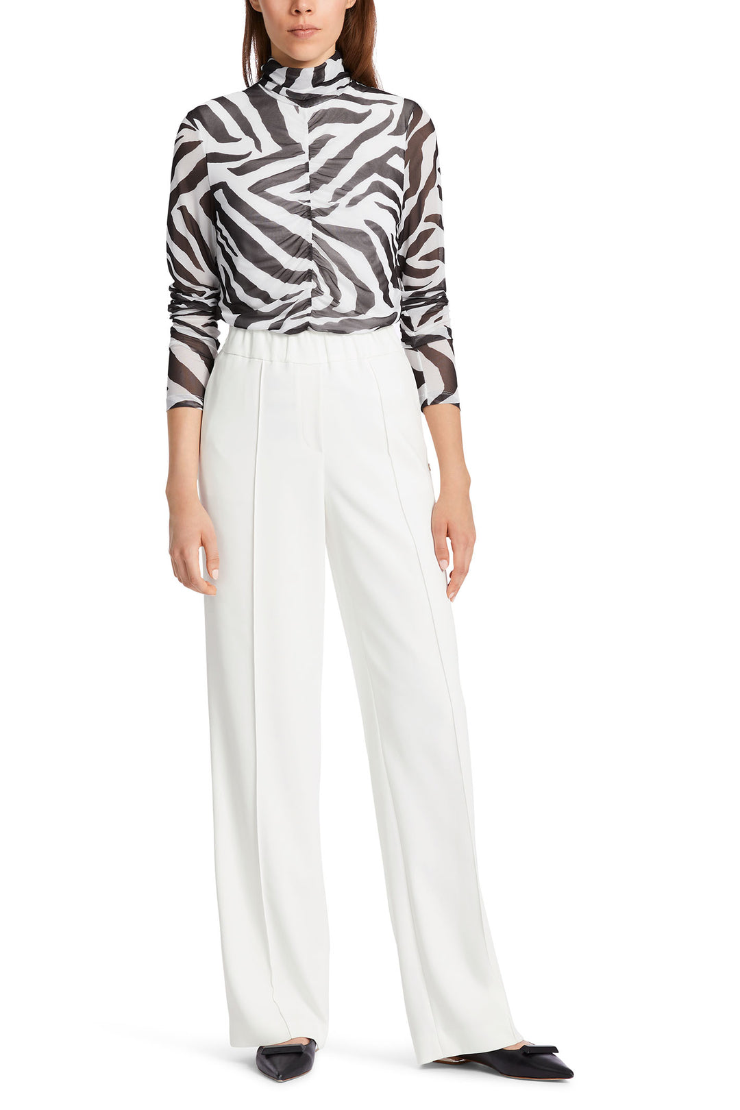 Marc Cain Collection WC 81.17 W56 110 Off White Washington Trousers - Olivia Grace Fashion