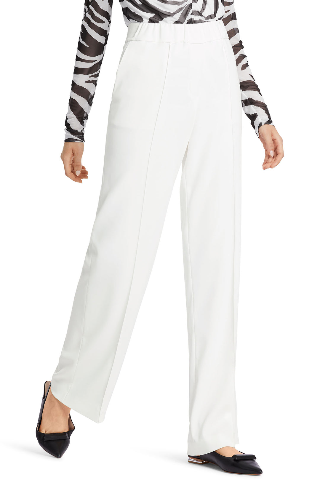Marc Cain Collection WC 81.17 W56 110 Off White Washington Trousers - Olivia Grace Fashion