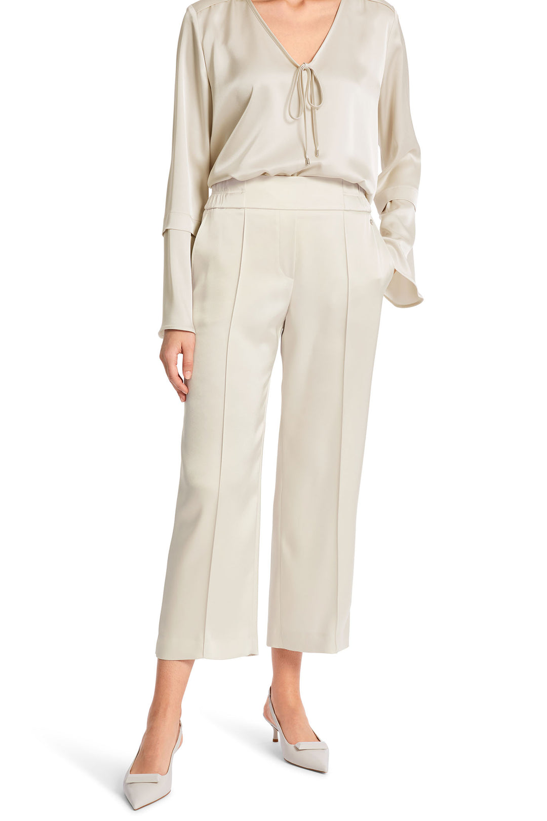 Marc Cain Collection WC 81.25 W15 182 Beige Smoke Washington Trousers - Olivia Grace Fashion