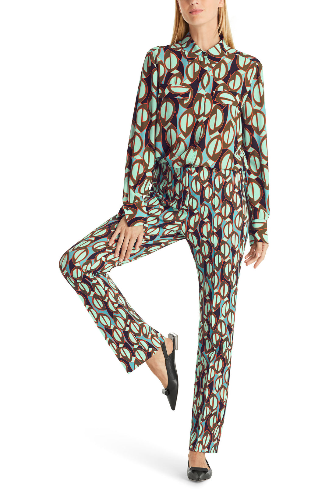 Marc Cain Collection WC 81.28 J01 562 Frederica Soft Malachite Trousers - Olivia Grace Fashion
