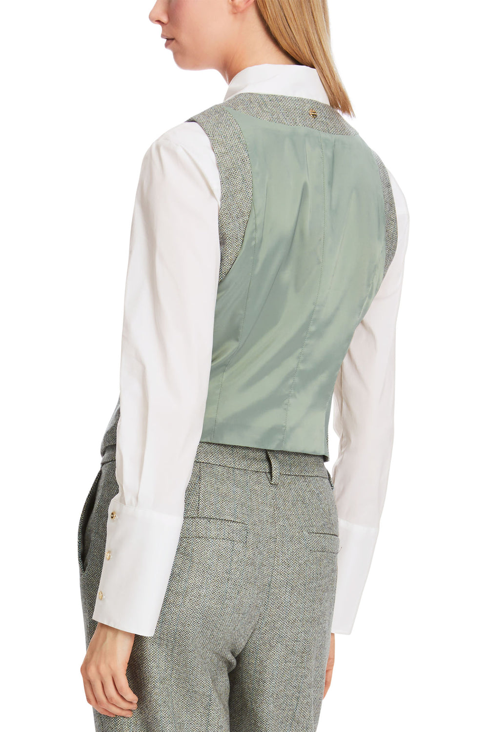 Marc Cain Collection XC 37.02 W27 Frozen Sage Waistcoat - Olivia Grace Fashion