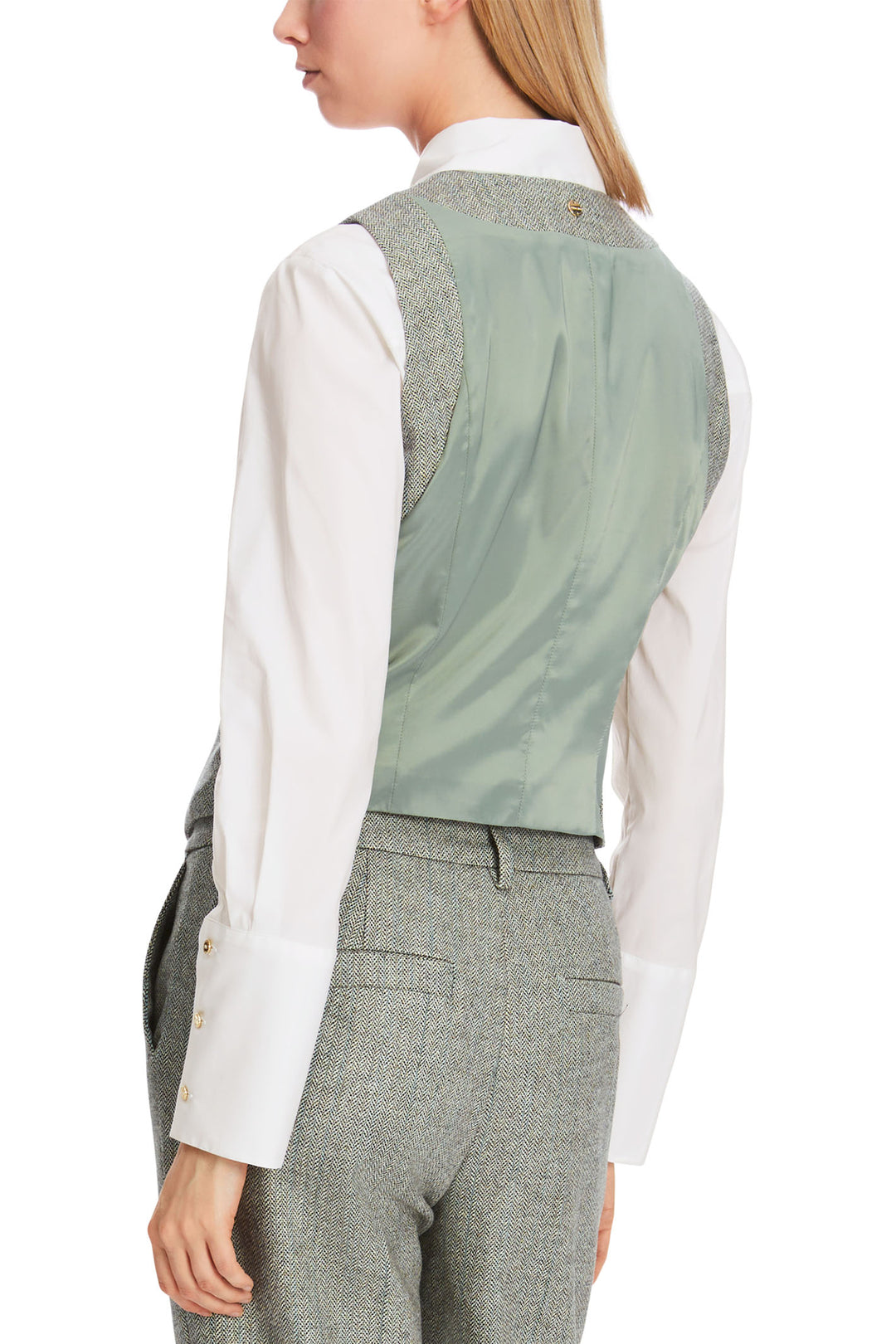 Marc Cain Collection XC 37.02 W27 Frozen Sage Waistcoat - Olivia Grace Fashion