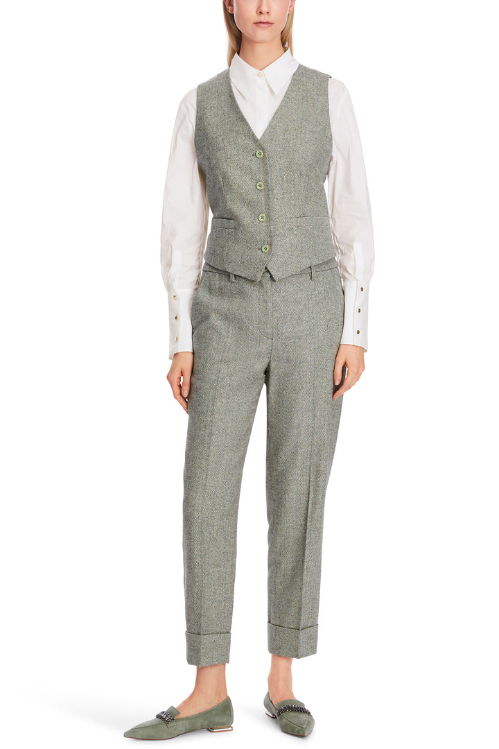 Marc Cain Collection XC 37.02 W27 Frozen Sage Waistcoat - Olivia Grace Fashion