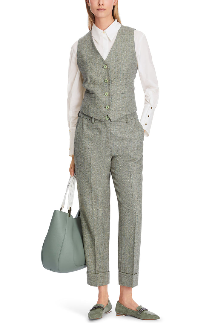 Marc Cain Collection XC 37.02 W27 Frozen Sage Waistcoat - Olivia Grace Fashion